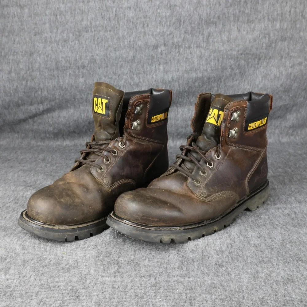 Caterpillar Boots Mens Size 13 Brown Leather Walking Machines Work Hiking Ankle